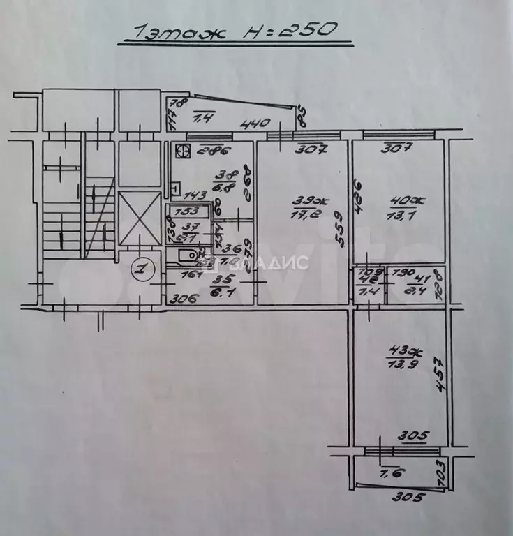 3-к. квартира, 64 м, 1/9 эт. - Фото 0