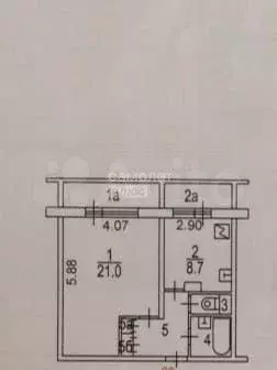 1-к. квартира, 39,5 м, 8/9 эт. - Фото 0