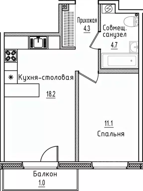 1-к кв. Новгородская область, Старая Русса ул. Чапаева, 2 (39.3 м) - Фото 1