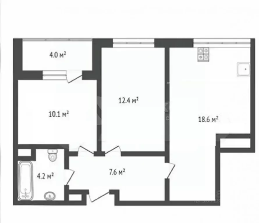 2-к кв. Тюменская область, Тюмень ул. Тальниковая, 5 (53.5 м) - Фото 1