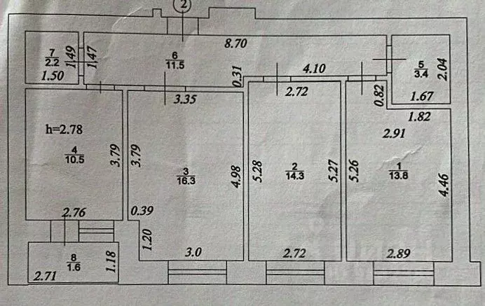 3-к кв. Татарстан, Казань ул. Зур Урам, 7А (75.2 м) - Фото 1