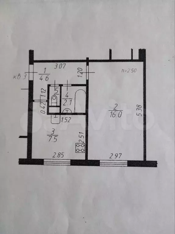 1-к. квартира, 31 м, 1/5 эт. - Фото 0