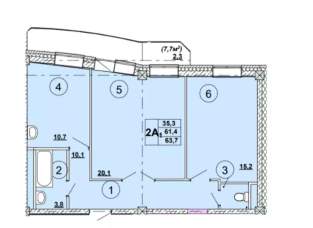 2-комнатная квартира: Абакан, улица Кирова, 185к2 (63.7 м) - Фото 0