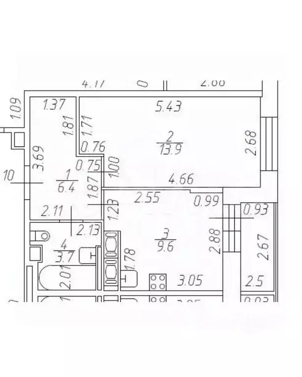 1-к кв. Санкт-Петербург ул. Гудиловская, 9 (34.94 м) - Фото 2