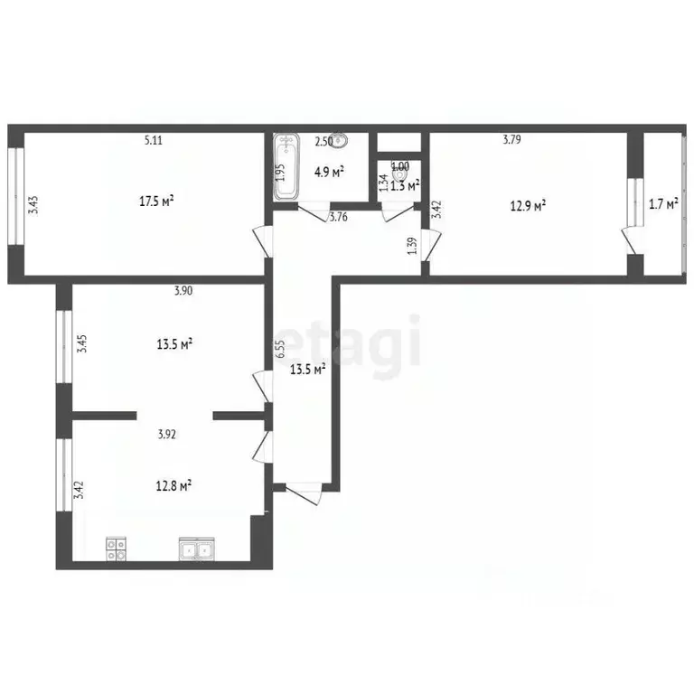 3-к кв. Московская область, Истра муниципальный округ, д. Черная ул. ... - Фото 2