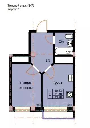 1-к кв. Ставропольский край, Ессентуки  (33.28 м) - Фото 0