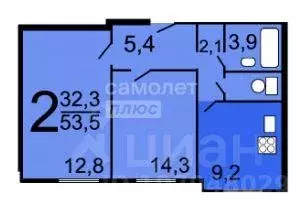 Квартира, 2 комнаты, 54 м - Фото 0