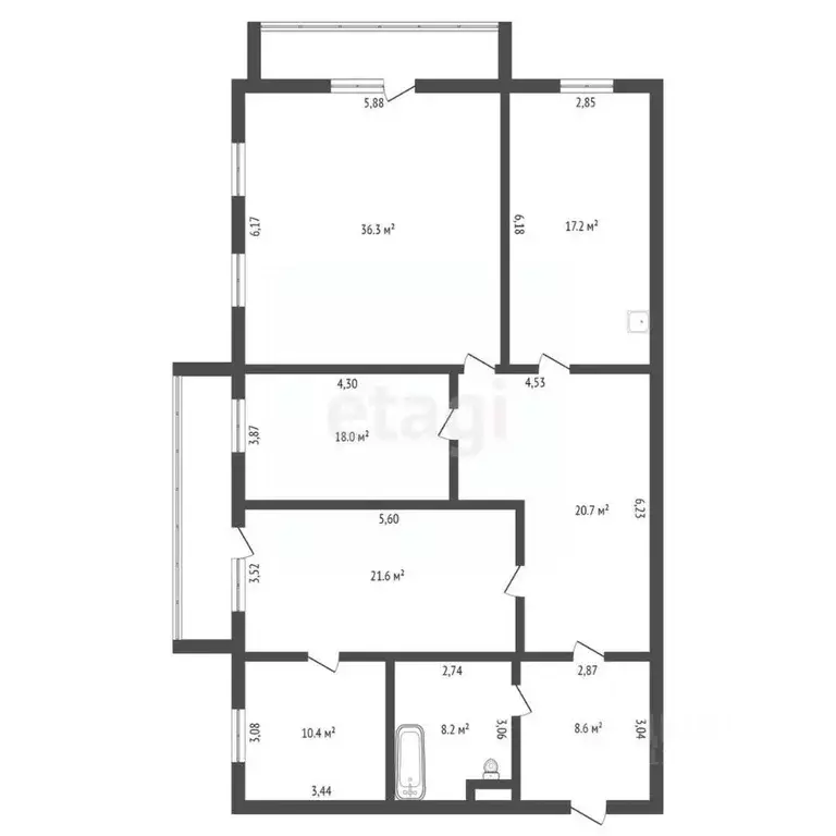 4-к кв. Амурская область, Благовещенск ул. Горького, 136 (135.0 м) - Фото 2