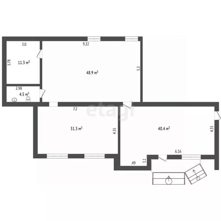 Торговая площадь в Мордовия, Саранск ул. Полежаева, 157 (155 м) - Фото 2