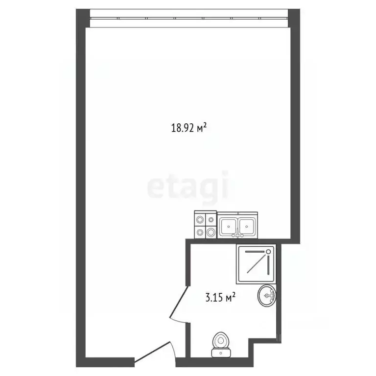 Студия Санкт-Петербург просп. Энергетиков, 2к2 (21.0 м) - Фото 2