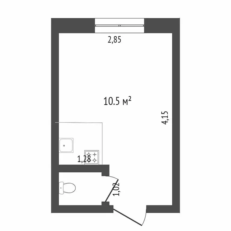 1к в -комнатной квартире (12 м) - Фото 1