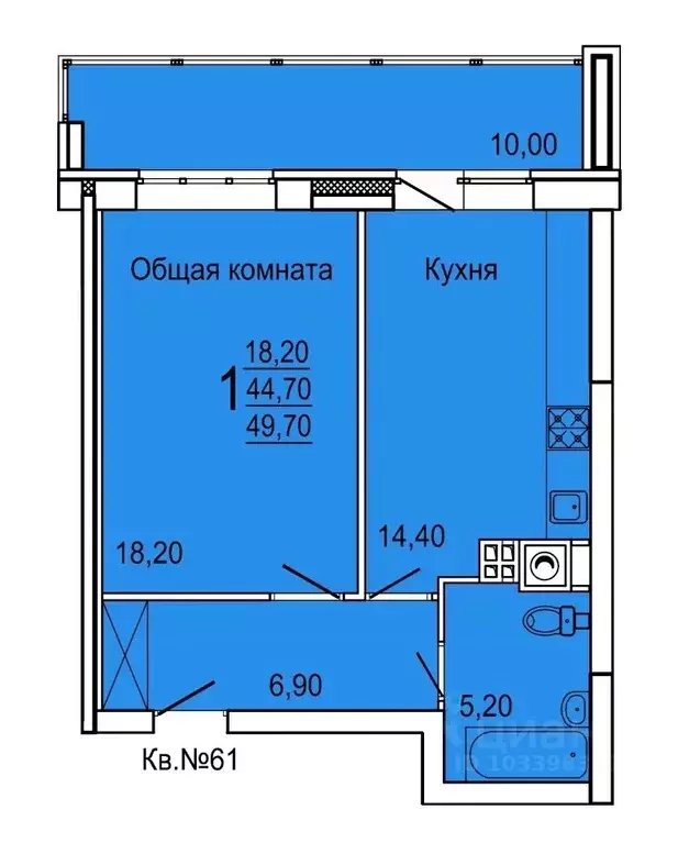 1-к кв. Тульская область, Тула ул. Седова, 20Д/1 (49.7 м) - Фото 0