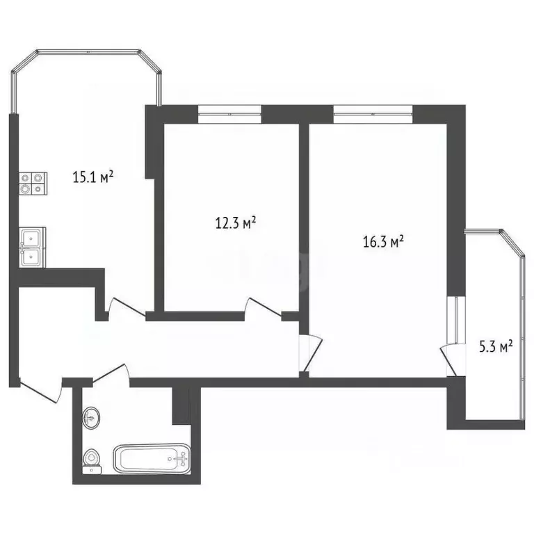 2-к кв. Краснодарский край, Анапа Анапское ш., 32к6 (62.1 м) - Фото 2