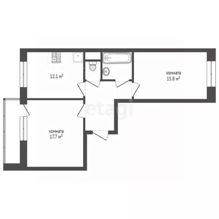 2-к кв. Московская область, Раменское ул. Березовая Роща, 9 (59.2 м) - Фото 1