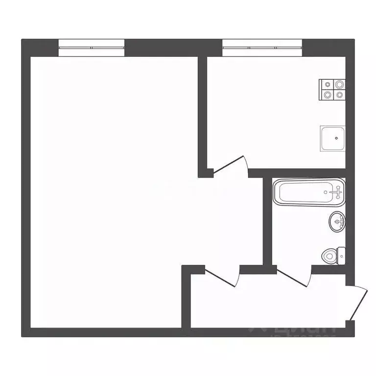 1-к кв. Тульская область, Тула ул. Демонстрации, 146а (31.0 м) - Фото 1