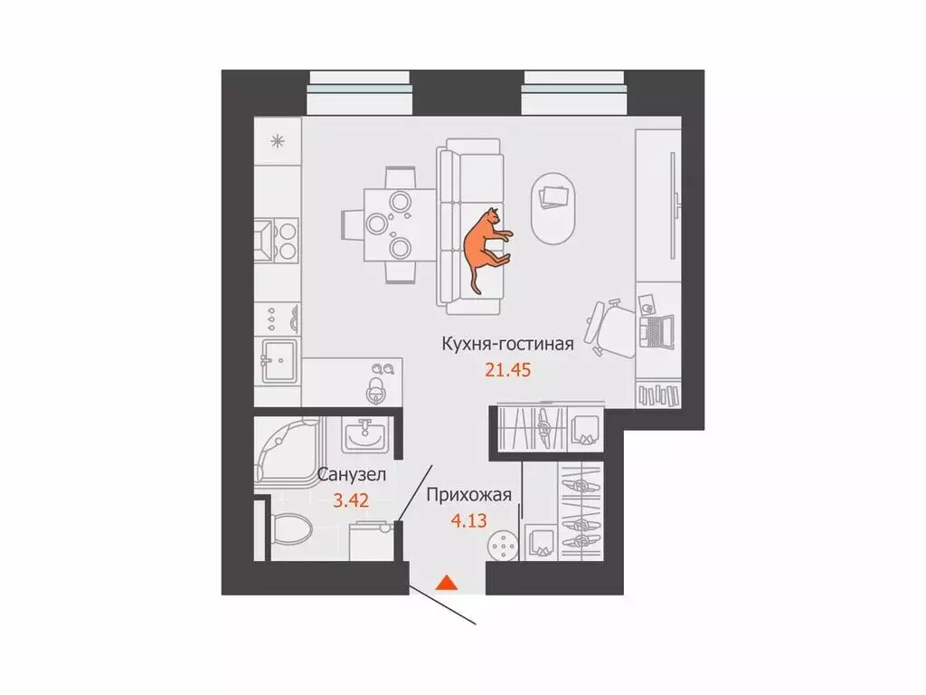 Квартира-студия: Киров, микрорайон Новый (29 м) - Фото 0