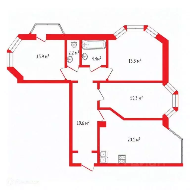 3-к кв. Калининградская область, Калининград Киевская ул., 67 (94.0 м) - Фото 1