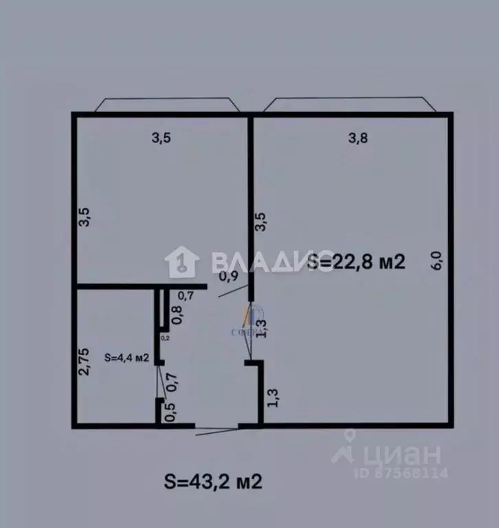 1-к кв. Новосибирская область, Новосибирск ул. Ивлева, 160 (43.0 м) - Фото 1