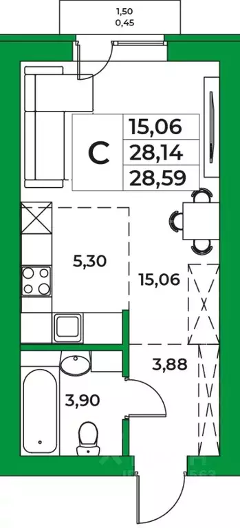 1-к кв. Башкортостан, Уфимский район, Зубовский сельсовет, с. Зубово ... - Фото 1
