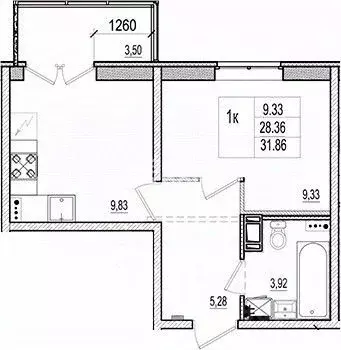 1-к кв. Ленинградская область, Коммунар г. Гатчинский муниципальный ... - Фото 2