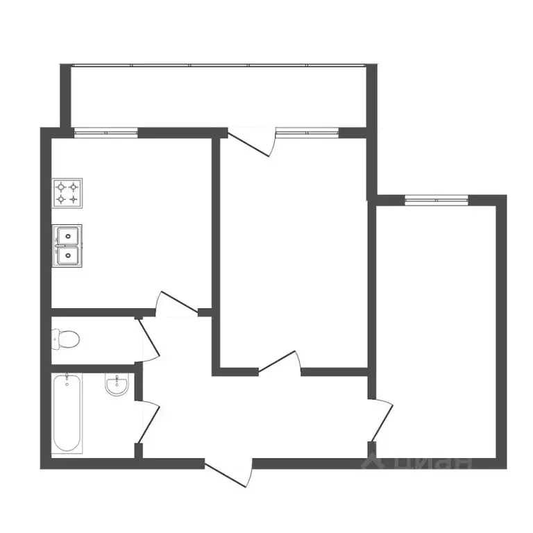 2-к кв. Тюменская область, Тюмень Сосьвинская ул., 49 (47.4 м) - Фото 0