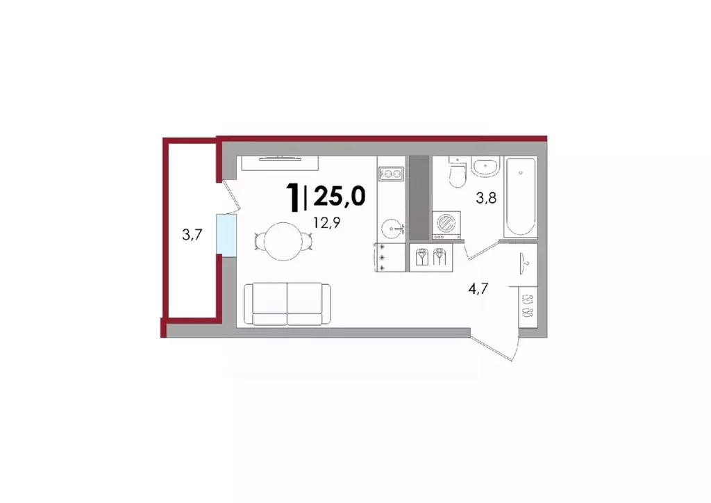 Студия Тверская область, Калининский муниципальный округ, д. Батино ... - Фото 1