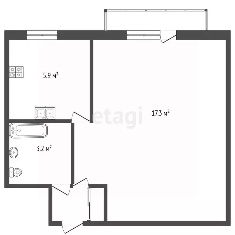 1-к кв. Севастополь ул. Коммунистическая, 15 (30.1 м) - Фото 1