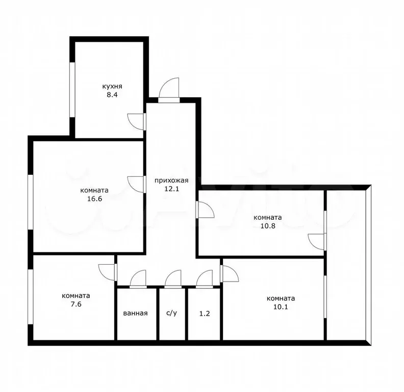 4-к. квартира, 71 м, 2/9 эт. - Фото 0