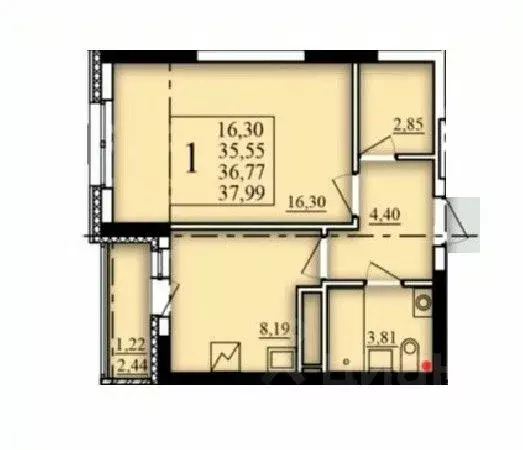 1-к кв. Башкортостан, Уфа Затон-Восточный жилрайон, Паруса жилой ... - Фото 1