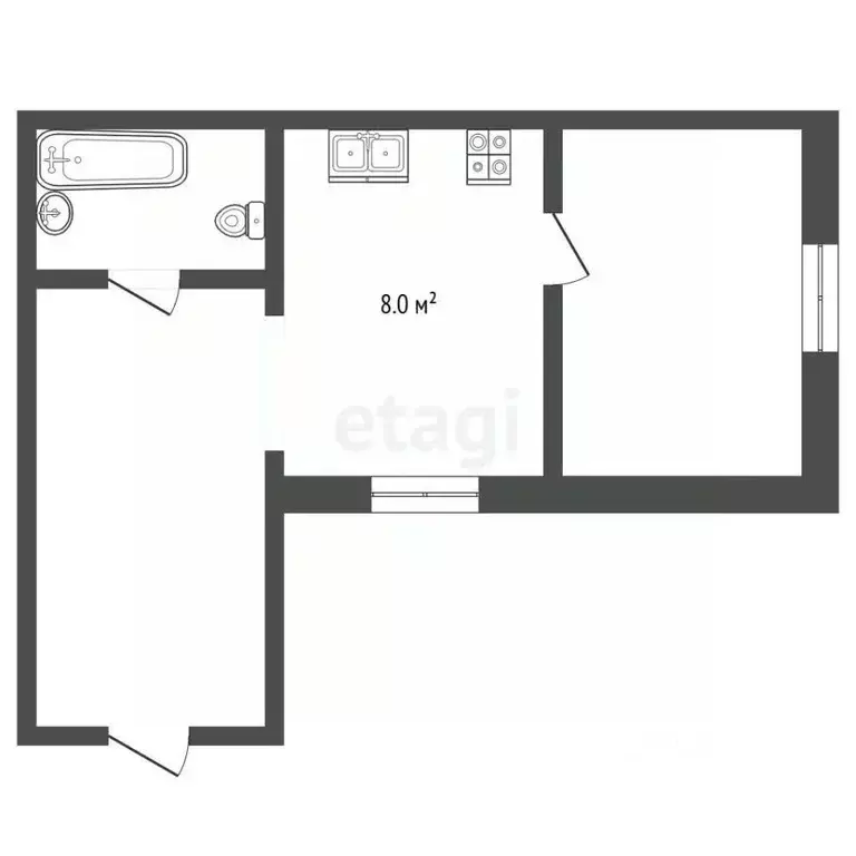 1-к кв. Московская область, Серпухов ул. Химиков, 8 (24.8 м) - Фото 2