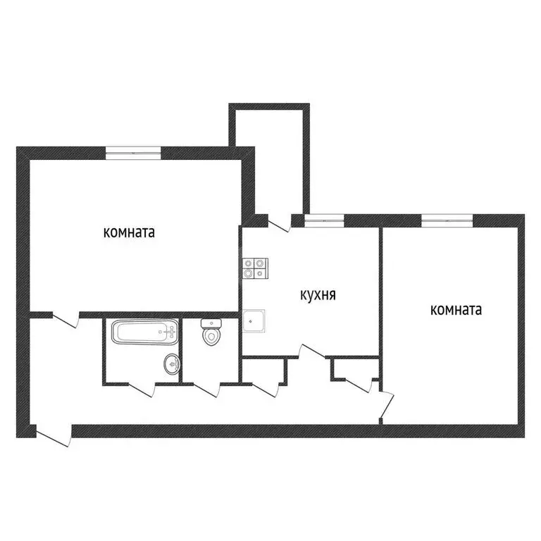 2-комнатная квартира: Кириши, улица Энергетиков, 27 (59.2 м) - Фото 1