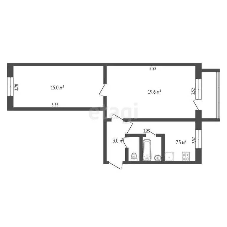 2-комнатная квартира: Новосибирск, улица Ленина, 30/1 (48 м) - Фото 0