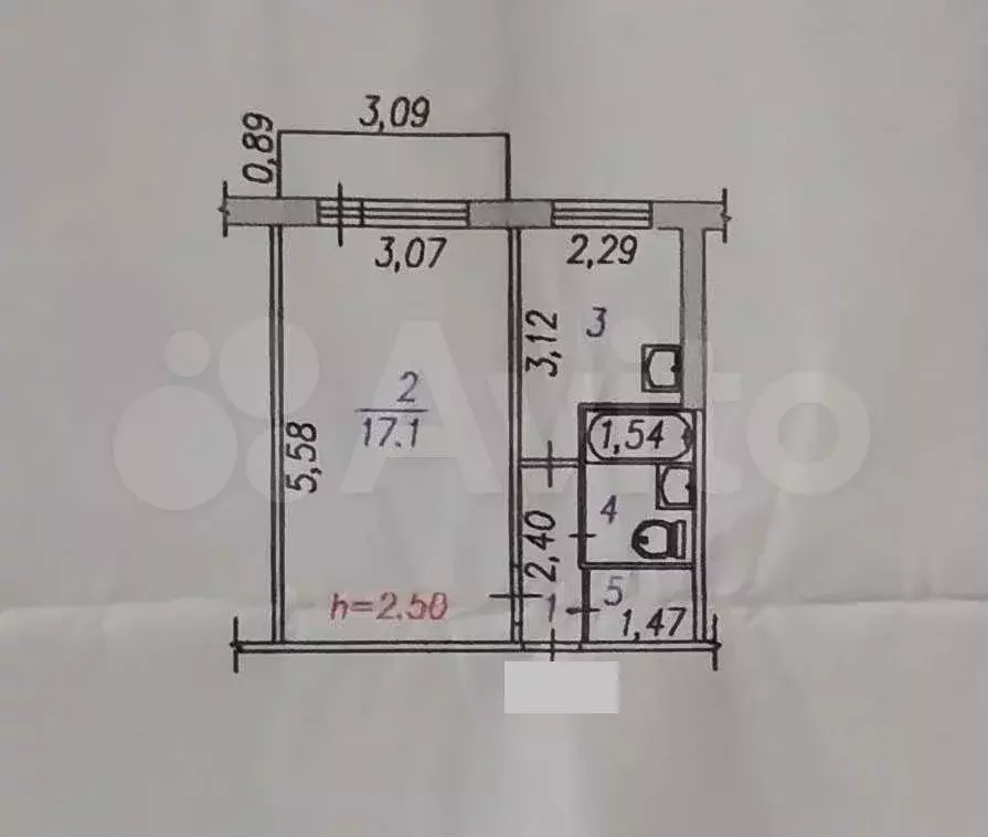 1-к. квартира, 30,1 м, 4/5 эт. - Фото 0