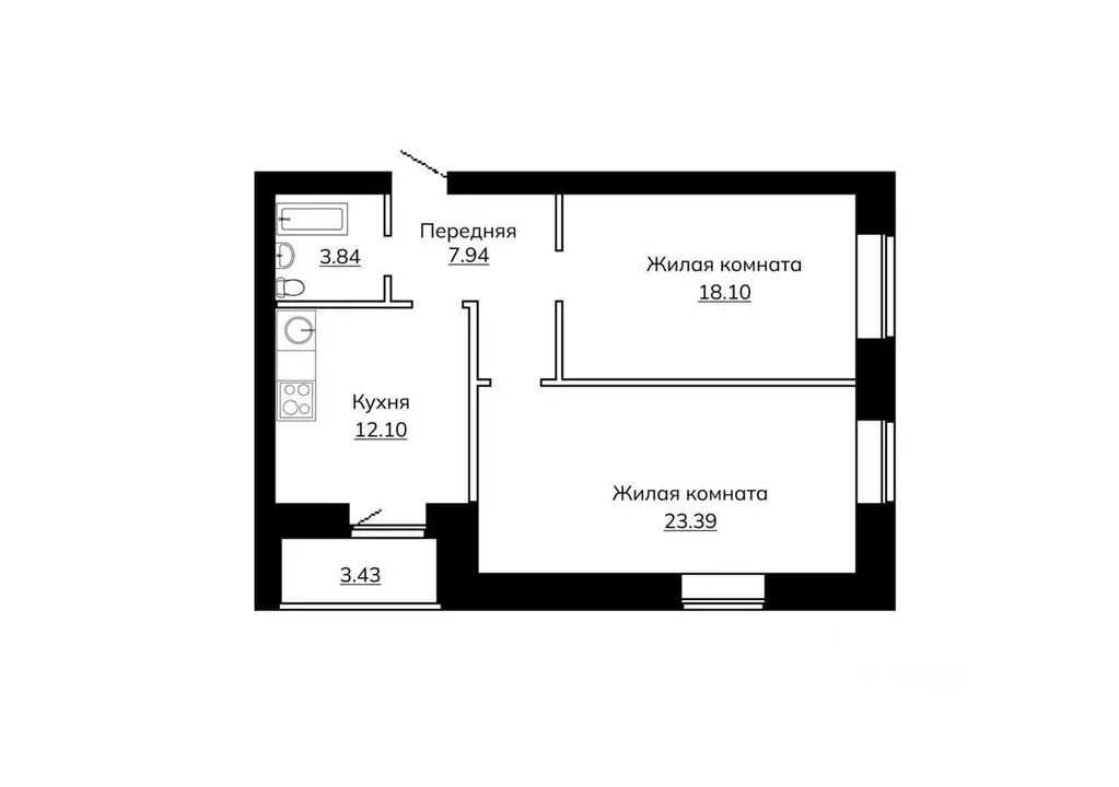 2-к кв. Тверская область, Тверь бул. Гусева, 68 (69.0 м) - Фото 1