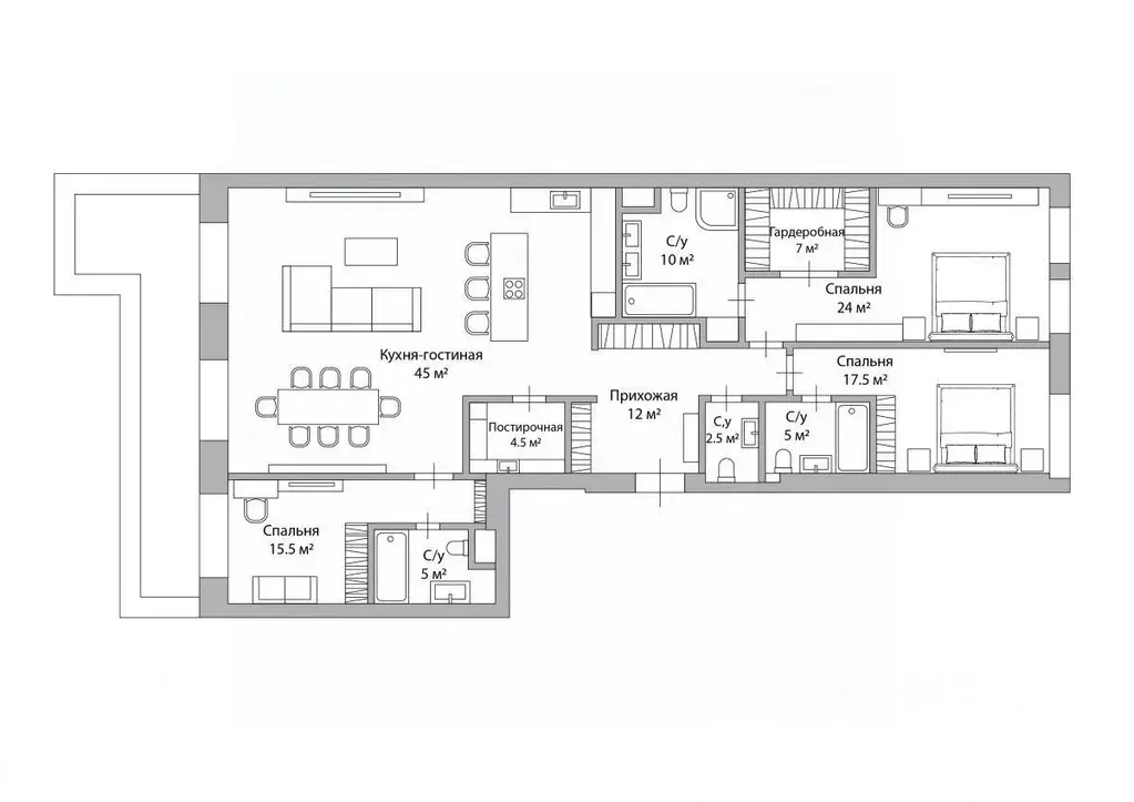 4-к кв. Москва ул. Ефремова, 19к4 (173.2 м) - Фото 2