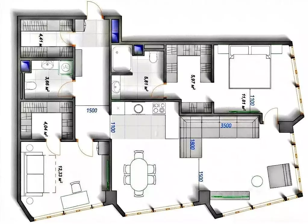 3-к кв. Москва Летниковская ул., 11к1 (95.0 м) - Фото 1