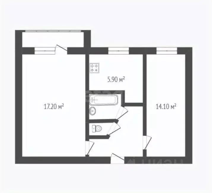 2-к кв. Воронежская область, Борисоглебск Северный мкр, 32 (46.0 м) - Фото 1