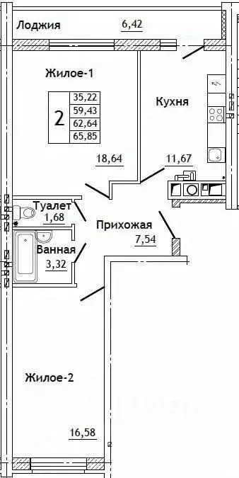2-к кв. Смоленская область, Смоленский муниципальный округ, д. ... - Фото 0