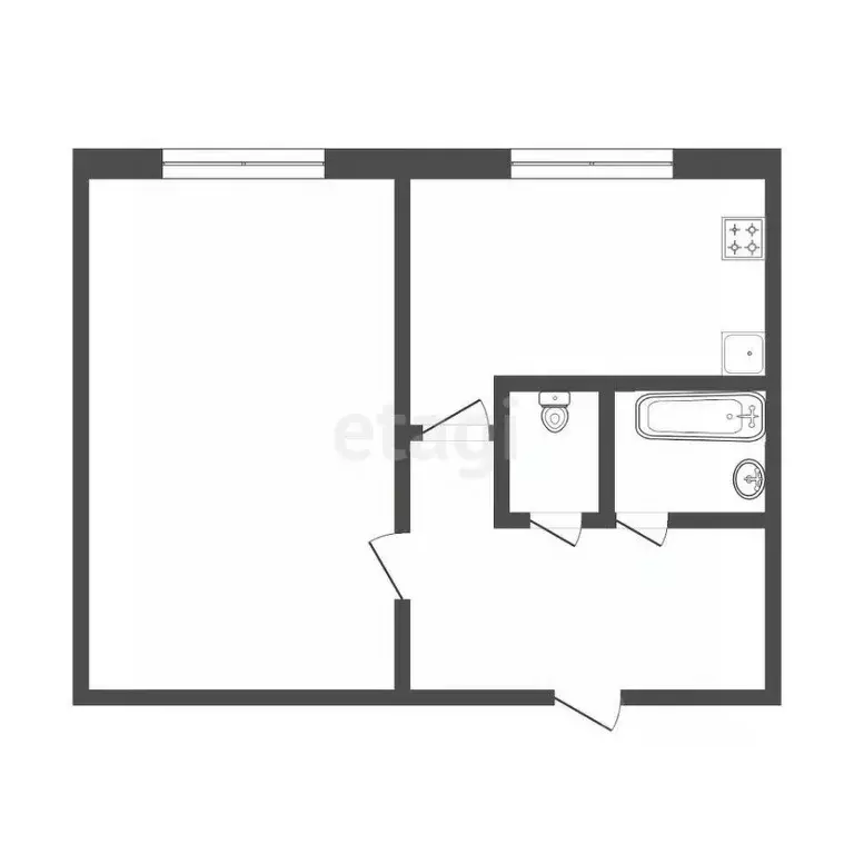 1-к кв. Тюменская область, Тюмень ул. Чернышевского, 2Г (29.0 м) - Фото 1