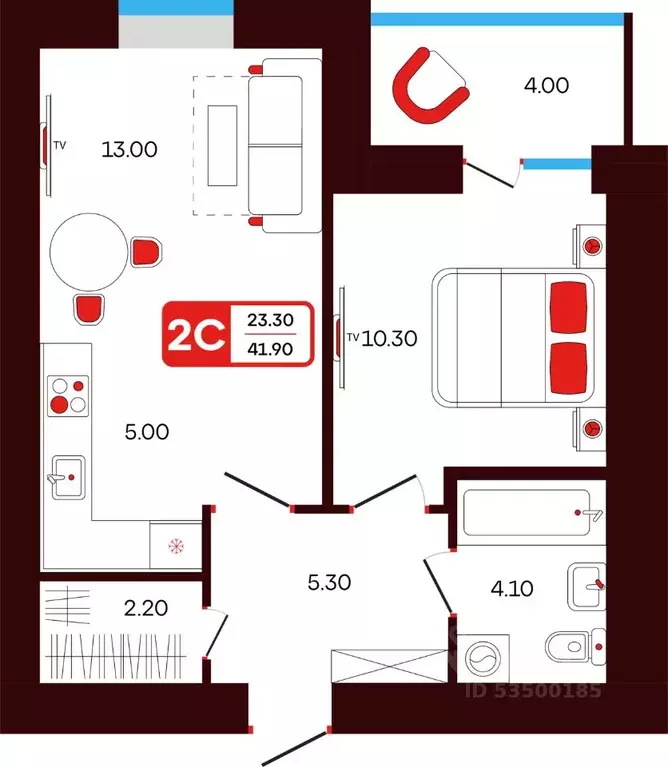 2-к кв. Башкортостан, Туймазы пер. Луначарского, 5 (41.9 м) - Фото 1