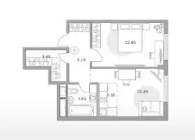 2-комнатная квартира: село Николо-Урюпино, улица Сергея Жадобкина, 7к2 ... - Фото 1