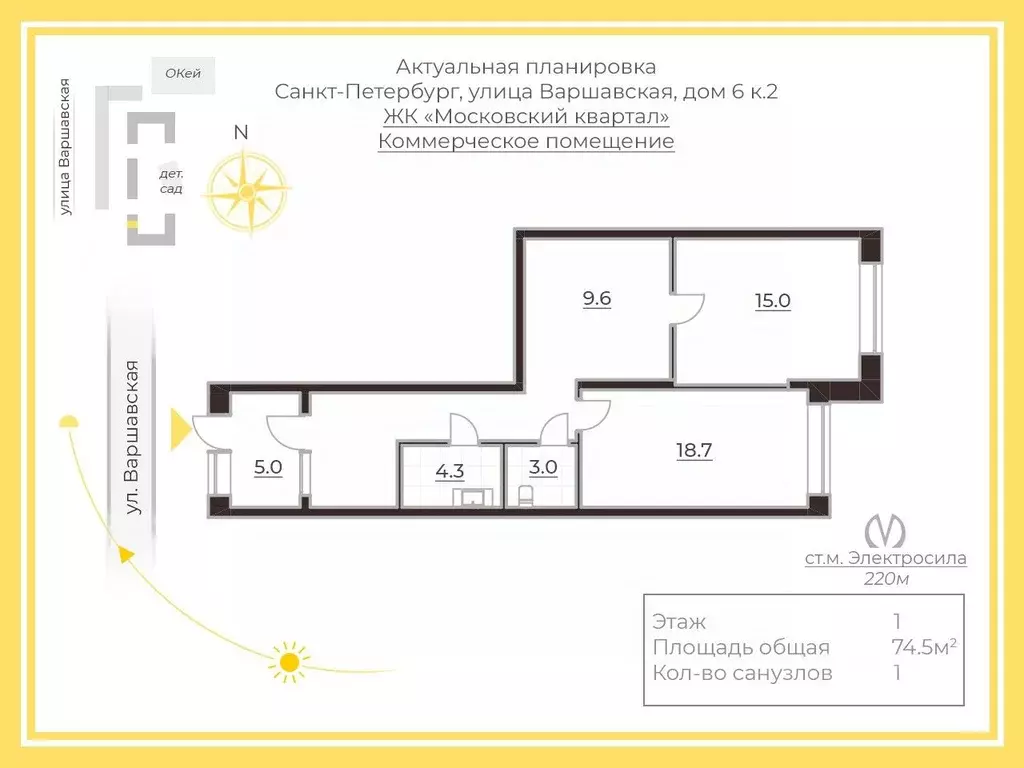 Помещение свободного назначения в Санкт-Петербург Варшавская ул., 6к2 ... - Фото 2