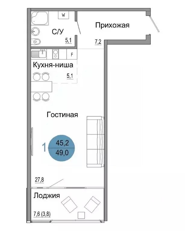 1-к кв. Крым, Керчь Белый город жилой комплекс (49.0 м) - Фото 0