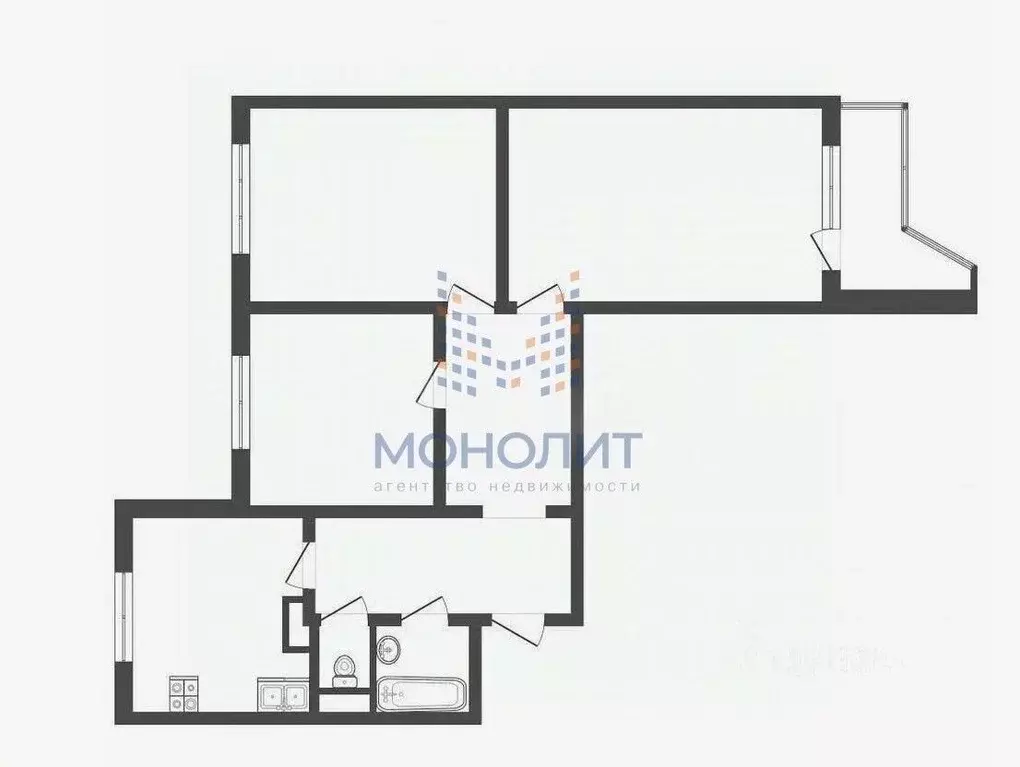 3-к кв. Москва Псковская ул., 10К1 (72.2 м) - Фото 2