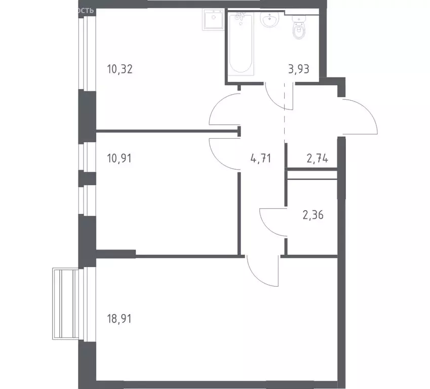 2-комнатная квартира: село Лайково, микрорайон Город-Событие, ЖК ... - Фото 1