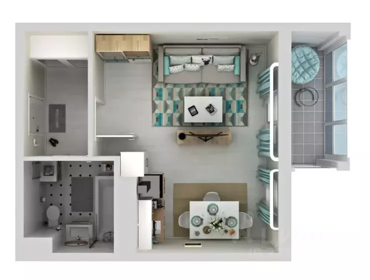 Студия Московская область, Балашиха Гагарина мкр, ул. Проектная, 4 ... - Фото 2