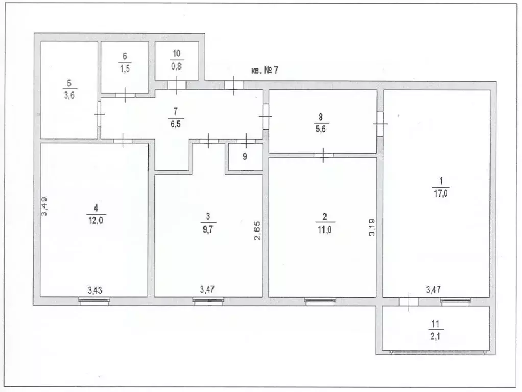 3-к кв. Ямало-Ненецкий АО, Лабытнанги ул. Дзержинского, 44Б (68.3 м) - Фото 1