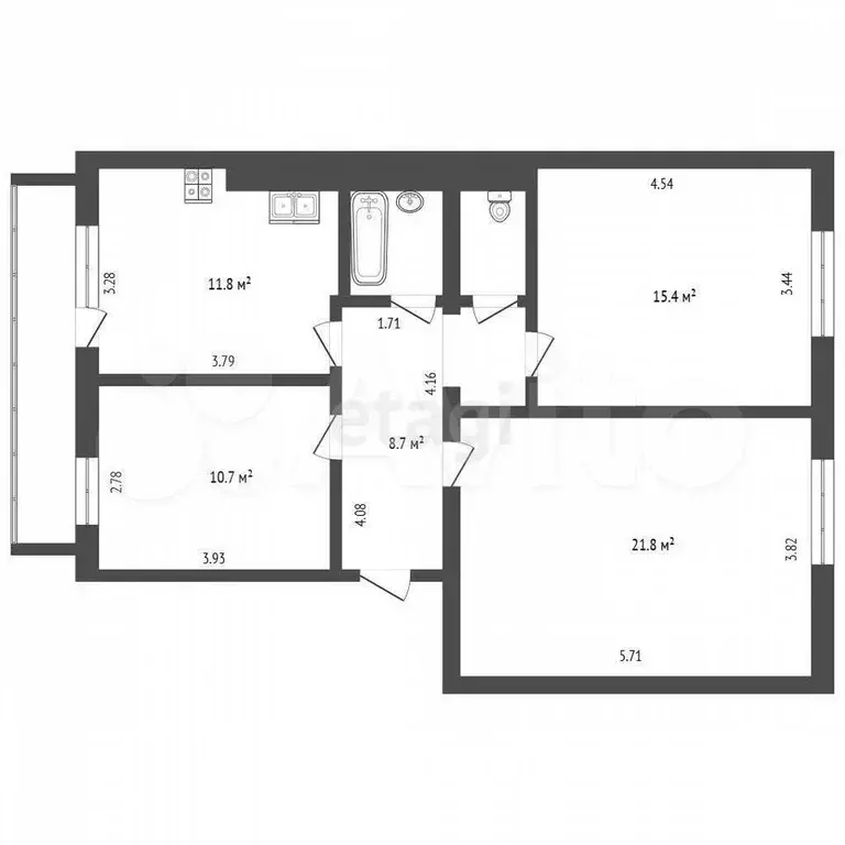 3-к. квартира, 73 м, 1/3 эт. - Фото 0