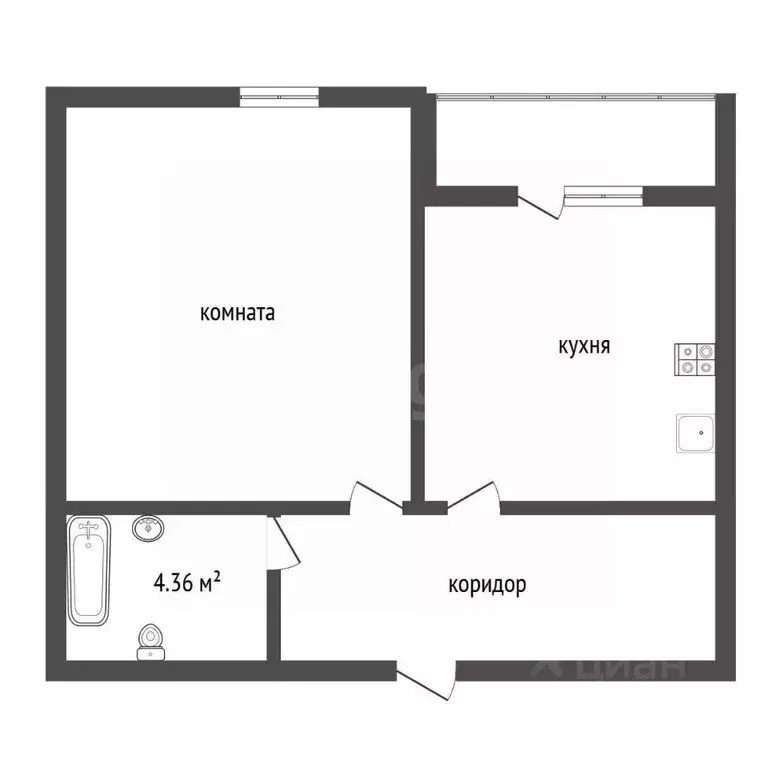 1-к кв. Воронежская область, Рамонский район, с. Ямное ул. Надежды, 17 ... - Фото 2