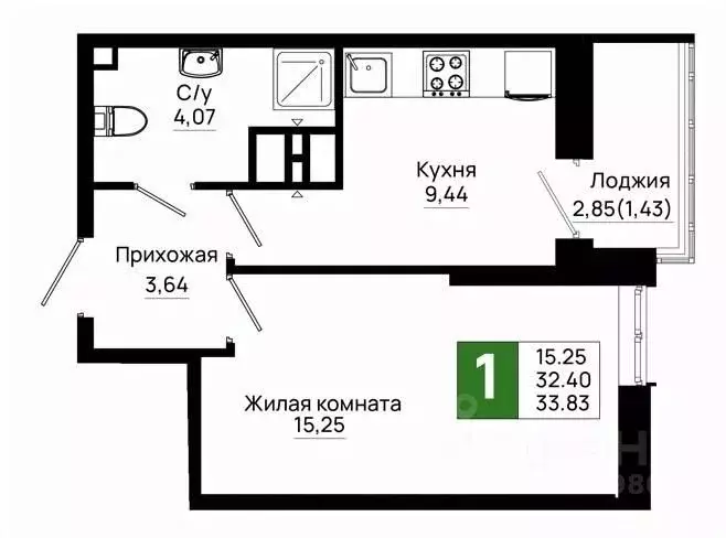 1-к кв. Ростовская область, Ростов-на-Дону Нефтекачка кв-л, Октябрь ... - Фото 0